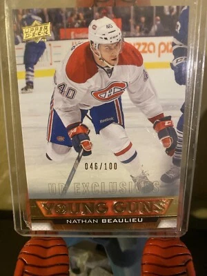 2013-14 Upper Deck young guns exclusive #46/100 Nathan Beaulieu 207 - Image 1 of 2