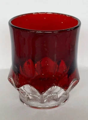 Very Nice EAPG Ruby Stain ZIPPER SLASH Toothpick Holder Duncan Glass 1898 - Image 1 of 4