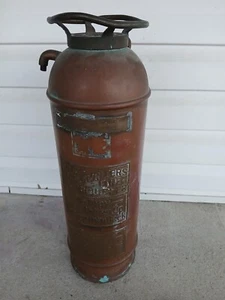 VINTAGE ANTIQUE COPPER BRASS UNDERWRITERS FIRE EXTINGUISHER ORIGINAL CONDITION - Picture 1 of 17