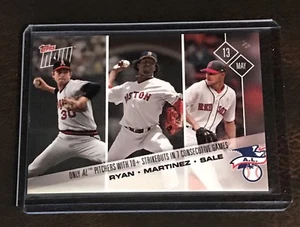 2017 TOPPS NOW #141 RYAN/MARTINEZ/SALE 10 STRIKEOUTS IN 7 CONSECUTIVE GAMES - Picture 1 of 2