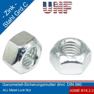 UNF Ganzmetall-Sicherungsmutter -top Lock Oval- Acier Grade C Galvanisé - Bild 1 von 3