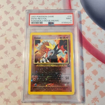 PSA 9 MINT Entei Wizards Black Star Promos 34 Reverse Holo Movie Promo - Image 1 of 2