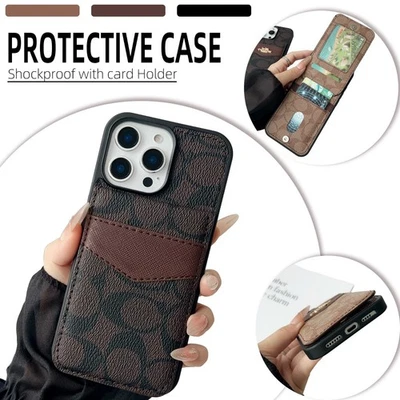 For iPhone 17 16 15 14 Plus 13 12 Pro Max Shockproof Case Wallet ID Card Holder - Image 1 of 4