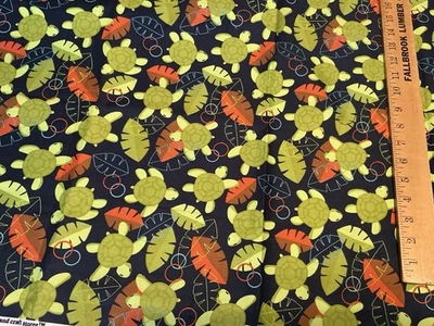 Tropical Sea Honu Turtles Cotton Fabric By Joann Fabric 34” By 44” - Image 1 of 2