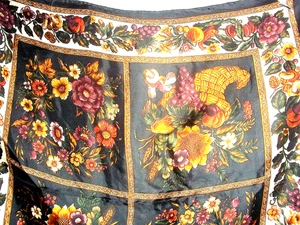 Einzigartige edle Vintage Fund Bill Blass Herbst Seide handgerollt BASHA SCHALS gebraucht - Bild 1 von 10