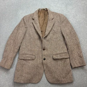 Harris Tweed Jacket Adult 42R Brown Country Hunting Outdoors Weave Blazer Mens* - Picture 1 of 18