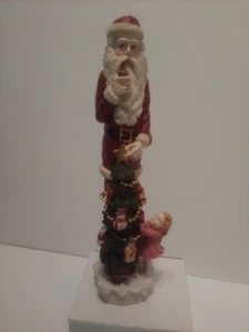 Statuina vintage Int'l Babbo Natale matita albero di Natale bambina 10" - Foto 1 di 4