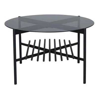 Table Basse en Verre "Von Staf" 80cm Noir - Photo 1/4