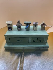 Punze Marjolein Bastin Vogelhäuser Ewiger Kalender Holzblock - Bild 1 von 7