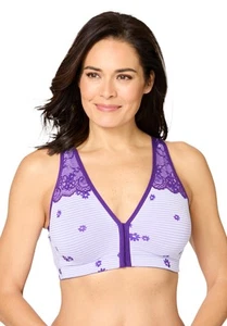 Catherines Women's Plus Size Wireless Front-Close Cotton Comfort Bra - Picture 1 of 19