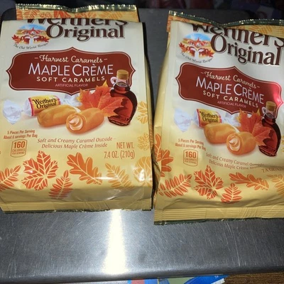 2 Bolsas Werther's Original Caramelos MAPLE Crema Caramelos Suaves 7.4oz Foto 1 de 4