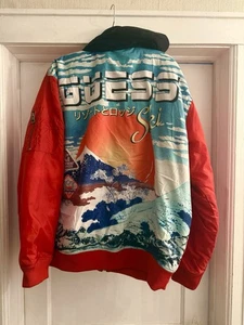 Vintage Guess Bomber Skijacke mit Kapuze Größe L - Bild 1 von 6