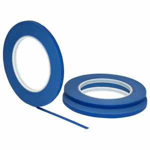 3 pack 1/4" .25 inch x 60yd (6mm x 55m) Thin STIKK Blue Painters Masking Tape - Picture 1 of 5