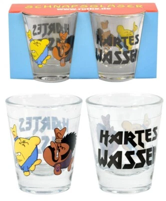 Schnapsbecher Pinnchen Stamperl Schnapsgläser 25 ml Ralph Ruthe HARTES WASSER - Bild 1 von 4