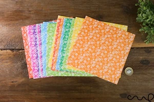 20 x Flower Patterned Origami Paper Double Sided 60gsm Mixed Paper 15cm Square C - Picture 1 of 8