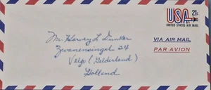 Ols Stamp Addressed Airmail Envelope From America - Picture 1 of 1