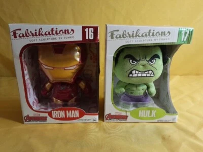 FUNKO FABRIKATION 批量 2 件 HULK & IRON MAN 16 17 盒装绒布 6 英寸!  -K4 — 第 1/4 张图片