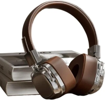 Retro Bluetooth On-Ear Headset with Microphone,Stereo Sound 5.3 Foldable Headset - Image 1 of 4