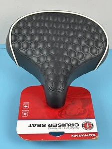 Asiento de bicicleta Schwinn Comfort Spring Cruiser acolchado ancho negro nuevo - Imagen 1 de 11