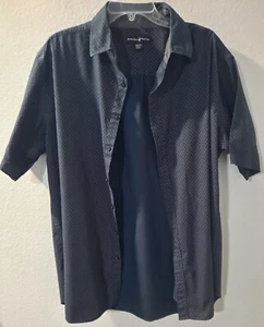 Beverly Hills Polo Club Men's Navy Blue Button Up Short Sleeve Cotton (2XLB) - Picture 1 of 5
