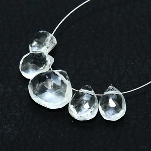 Crystal Quartz Heart Beads Briolette Natural Loose Gemstone Making Jewelry - Picture 1 of 5