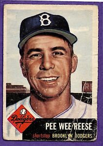 1953 Topps #76 Pee Wee Reese Brooklyn Dodgers HOF Lower Grade Set Filler
