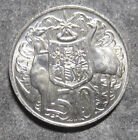 Australia 1966 Round  Coat of Arms Silver 50 Cent Coin a / UNC