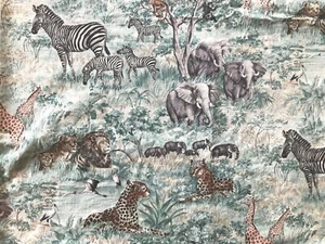Vintage Safari Animal Print Curtain Panel 60" wide x 74.5" long - Picture 1 of 11