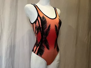 Vintage 90s Tropical Swimsuit / One Piece / Bodysuit - High Cut, Backless, Small - Picture 1 of 9