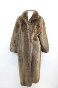 EXCELLENT BROWN BEAVER FUR COAT JACKET WOMEN WOMAN SIZE 8 MEDIUM - Picture 1 of 3