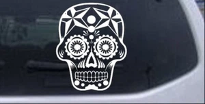 Tattoo Sugar Skull Star Car Truck Window Decal Sticker White 8X6.5 - Imagen 1 de 1