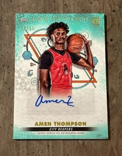 2023 TOPPS INCEPTION OVERTIME CARD OF AMEN THOMPSON AUTO AQUA 4/10