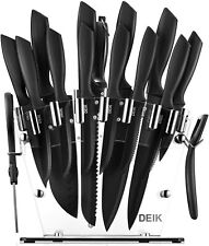 Deik Knife Set High Carbon Stainless Kitchen Knife Set 16 Pcs Black J1-Ab112