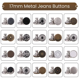 17 mm Metall Jeans Knopf Ersatz No-Sew Druckknöpfe für DIY Jeansjacken - Bild 1 von 113