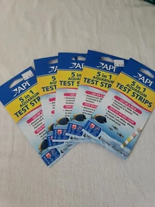 API 5-in-1 Aquarium Test Strips Freshwater & Saltwater, 4-Count Per Box - 5 Pack - Picture 1 of 2