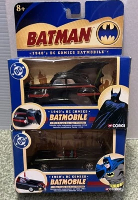 2 Boxed 2004 Batman Die-Cast Batmobile 1:43 Scale CORGI DC Comics NEW LOT 6” Box - Image 1 of 4