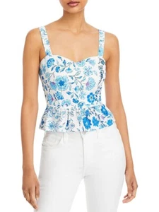 AQUA Floral Print Peplum Top - Picture 1 of 2