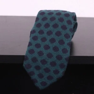 Vintage SULKA dunkelgrün blau gemustert geometrisch Herren Kaschmir Krawatte - Bild 1 von 8