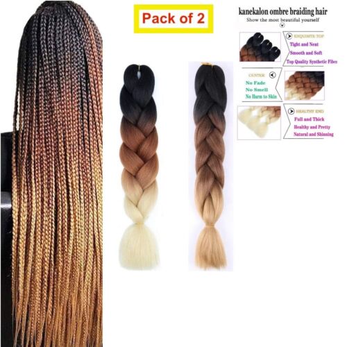 Gradient Jumbo Braiding Hair Extensions 2 Colours PACK OF 10