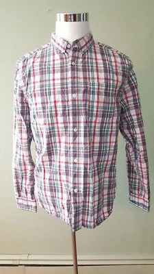  Hawkings McGill Men's Long Sleeve Button Down Blue/Red Plaid Shirt, Large - Image 1 of 4