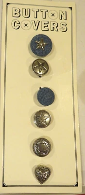 NEW Vintage - Sears Details Button Covers 6 Various Covers on Card - Image 1 of 4