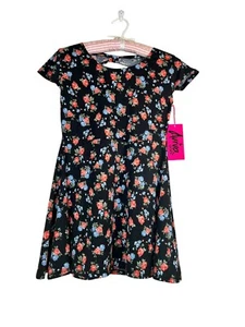 Aviva Premium Girls Black Green/Pink/Blue Paisley Cutout Print Dress 14/16 - Picture 1 of 14