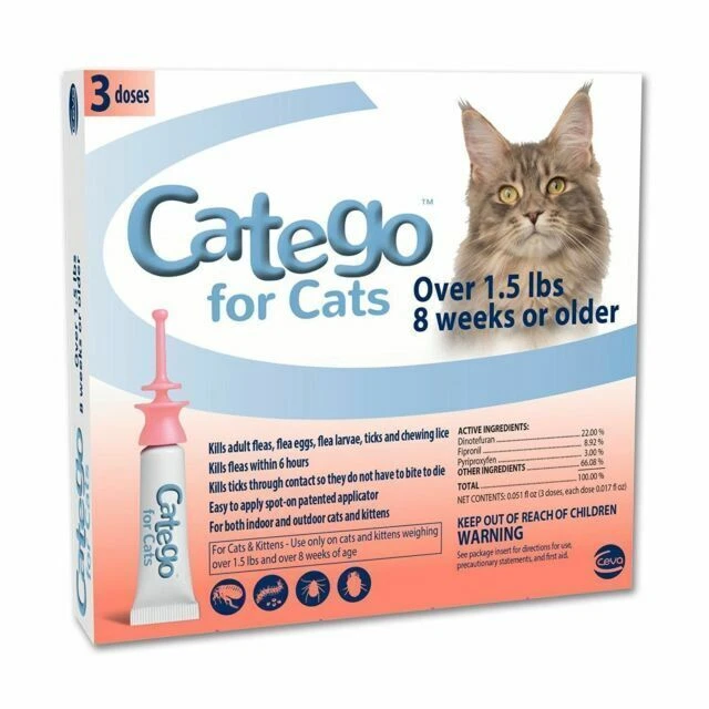 Catego Fast-Acting Flea and Tick Treatment For Cats - 062843