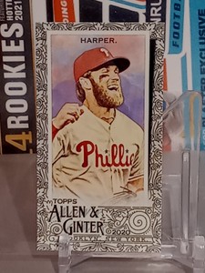 BRYCE HARPER 2020 TOPPS ALLEN & GINTER MINI BLACK BORDER - SP PHILLIES!