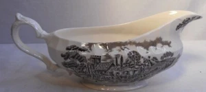 Myott Staffordshire Royal Mail Brown & Cream Gravy Boat 9-1/4" Long x 3-1/4" H - Picture 1 of 3