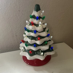 Vintage Keramik Weihnachtsbaum 10" beflockt beleuchtet Form 2017 - Bild 1 von 21