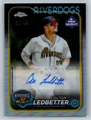 2024 Topps Pro Debut Chrome Autograph Refractor #PDC199 Colton Ledbetter 60/99 - Image 1 of 2