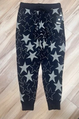 NEW PJ SALVAGE Small Women's Black Shinning Star Luxe Knit Sleep Pajama Pants - Image 1 of 4