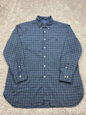 Camisa Ralph Lauren Hombre 17 34/35 Tartán Cuadros Reloj Negro Elastizado Abotonado Foto 1 de 4