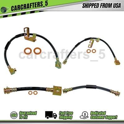 4 Front Rear Brake Hydraulic Hose For 1991 Chrysler Shadow 2.5L - Image 1 of 4